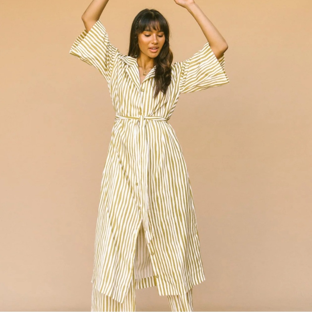 The Lullaby Club Luxe Lounge Dress-Striped